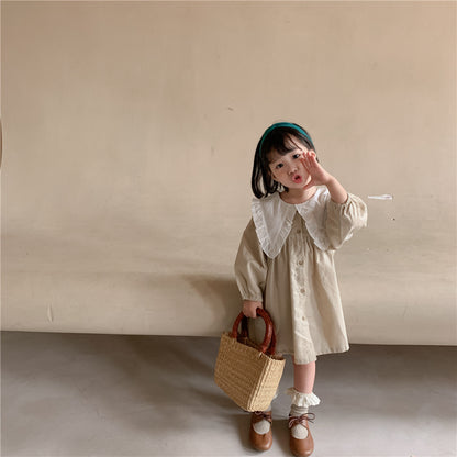【BABY&KID】韓国風フリル襟ワンピースSK102021