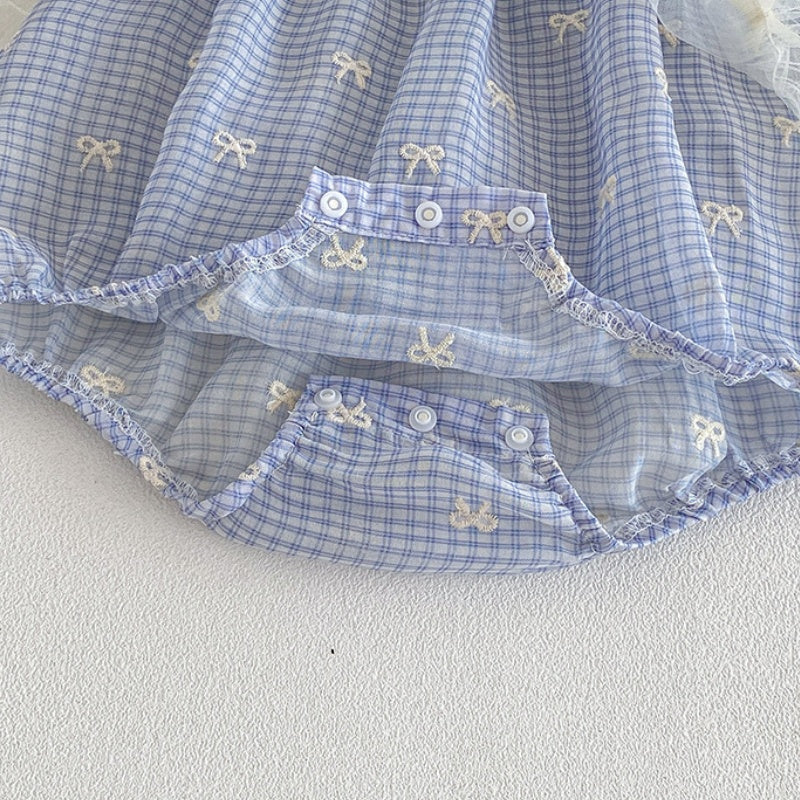 【BABY】夏新作蝶結び刺繍ロンパースSK105704