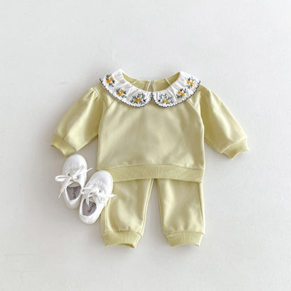 【BABY&KID】フラワー刺繡襟セットアップSK032206