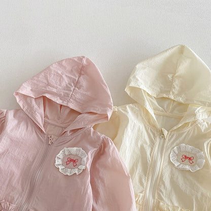 【BABY】夏新作蝶結び刺繍UVパーカーSK104521