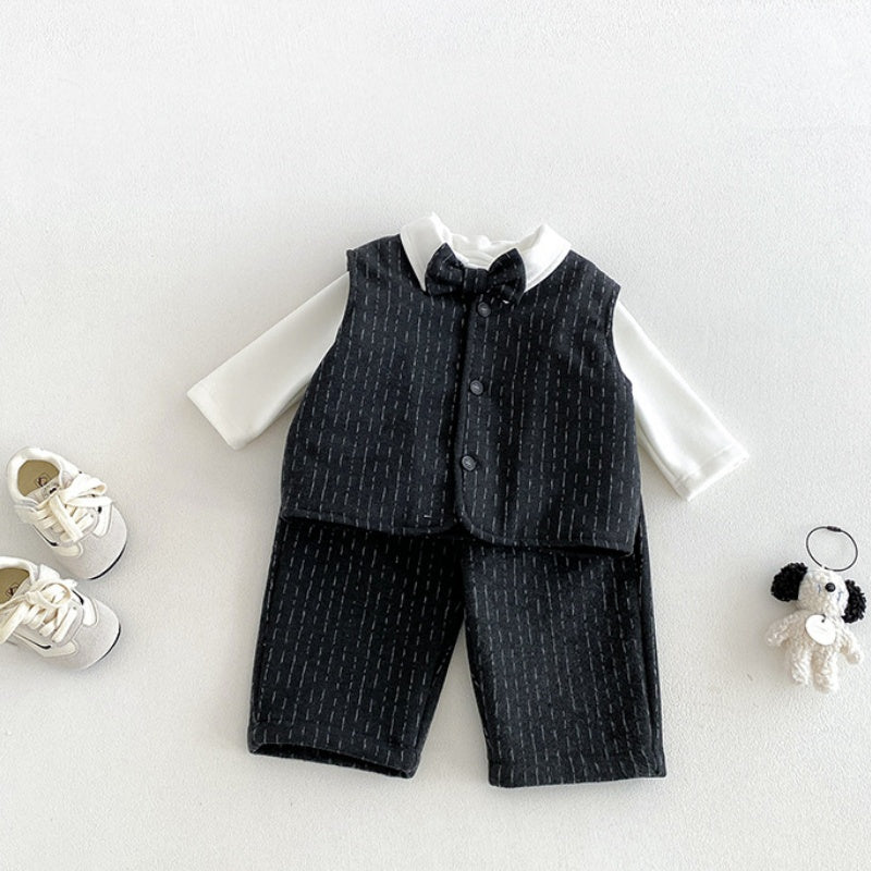 【BABY】冬新作厚手ベストセットアップ、裏起毛トップスSK108312