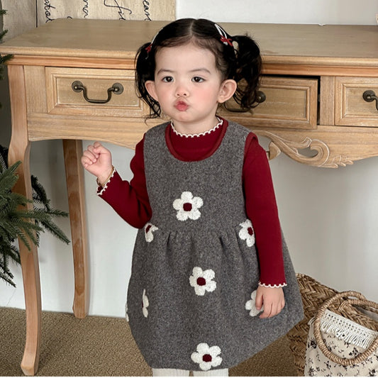 【BABY】冬新作レトロ花柄ジャンパースカートSK102724