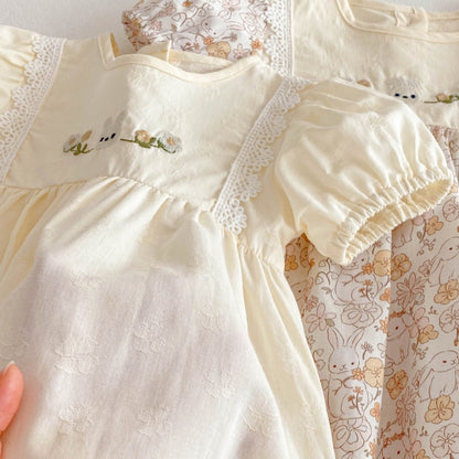 【BABY&KID】夏新作 フラワー、無地ワンピースSK080308