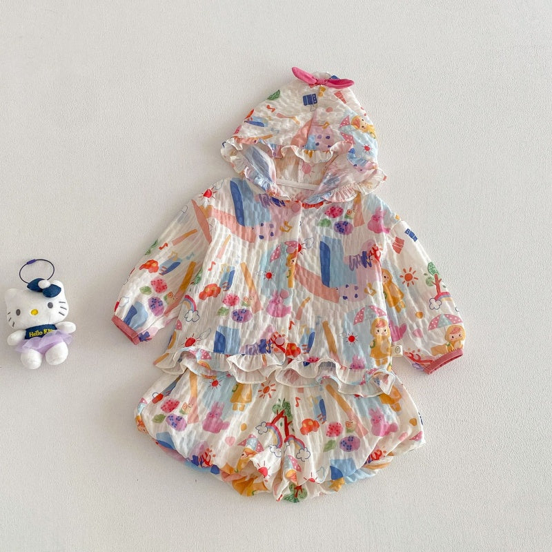 【BABY&KID】夏新作 フード付き薄手セットアップSK105211
