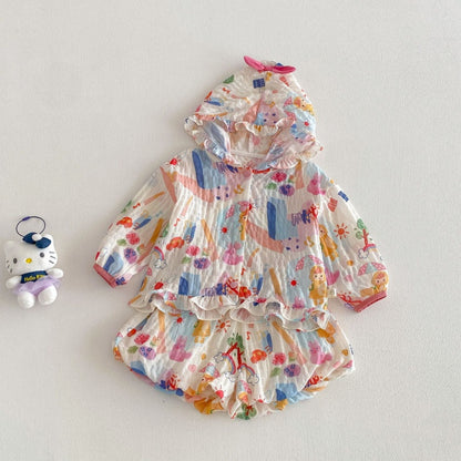 【BABY&KID】夏新作 フード付き薄手セットアップSK105211