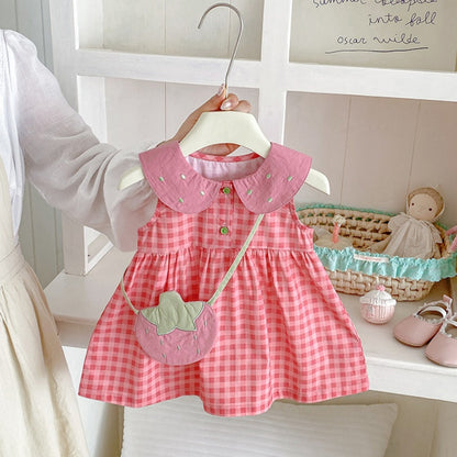 【BABY】夏新作コットンチェックロンパース、ワンピースSK105706