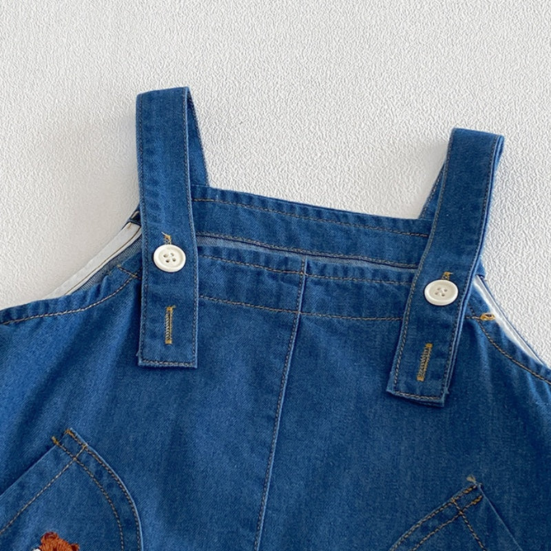 【BABY】夏新作くま刺繍デニムロンパース＆くまTシャツSK104509