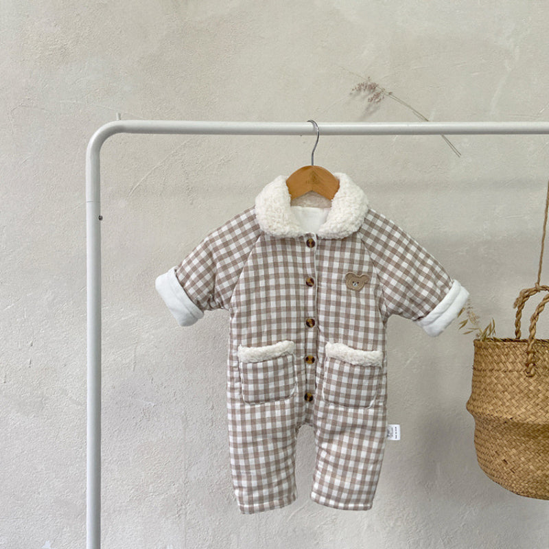 【BABY】冬新作中綿チェックカバーオールSK102204