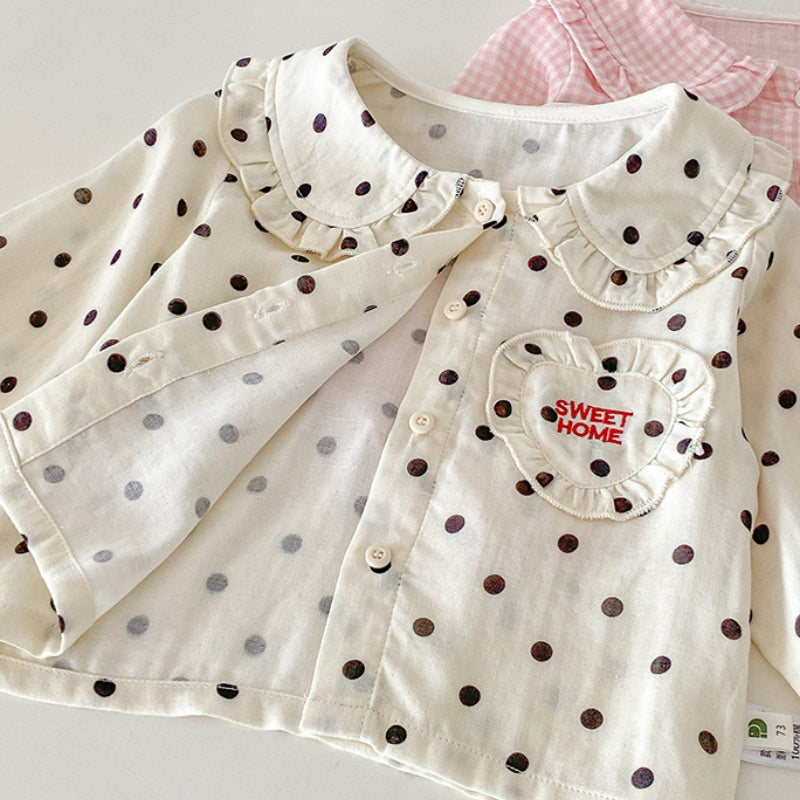 【BABY】ドット、チェックルームウェアセットアップSK100528