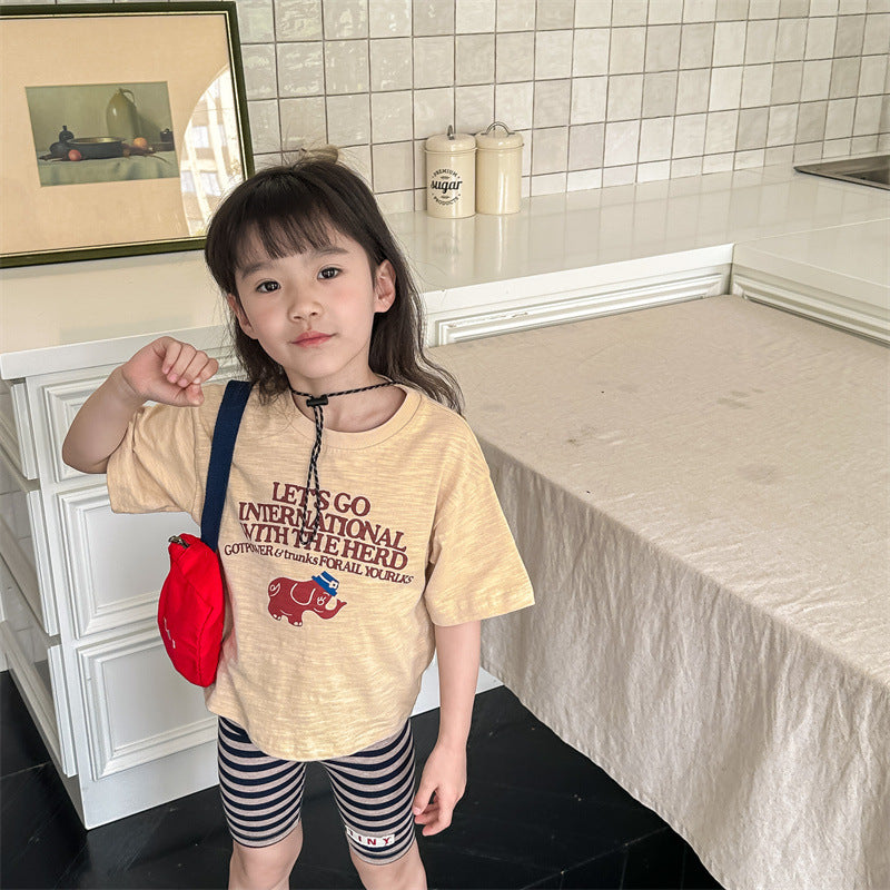 【BABY&KID】夏新作 ゾウさんプリントTシャツSK091610