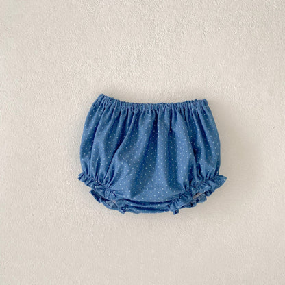 【BABY&KID】夏新作 ストライプデニムトップス＆ショートパンツSK080112