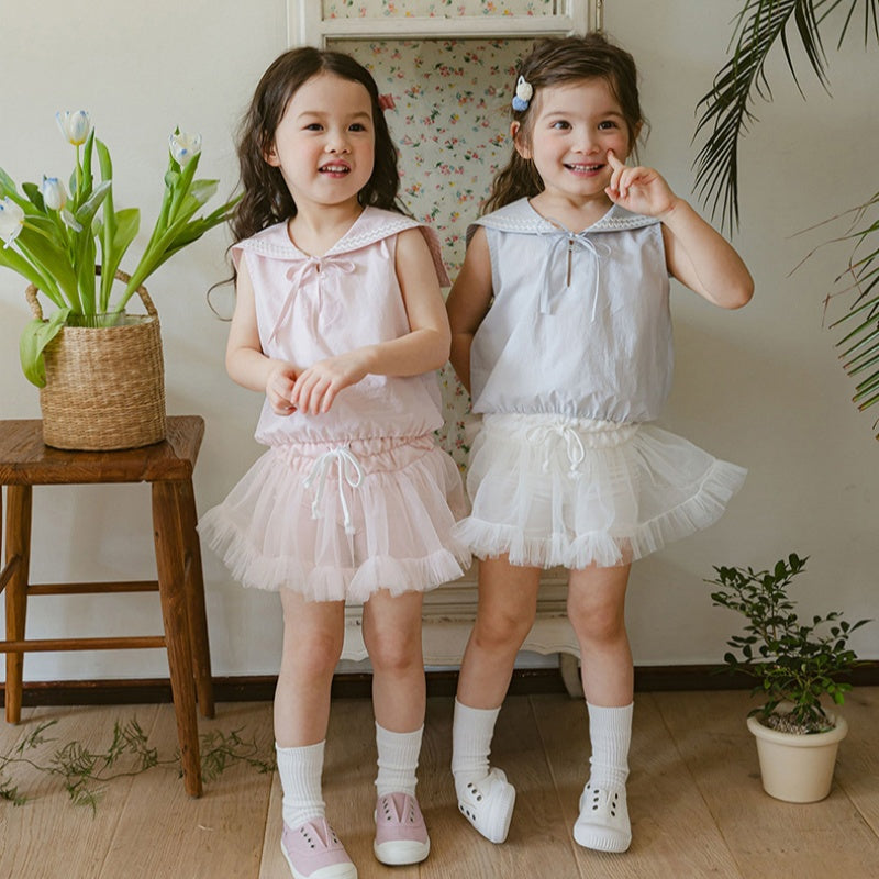 【BABY&KID】夏新作 リボン付きノースリーブトップスSK091123