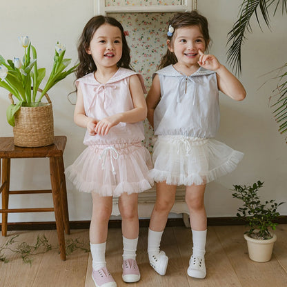 【BABY&KID】夏新作 リボン付きノースリーブトップスSK091123