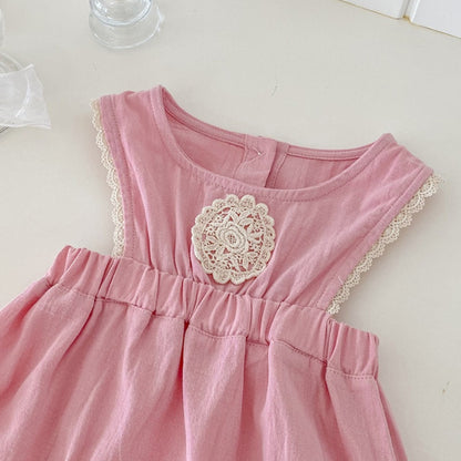【BABY】花刺繍サロペットロンパース&小花柄ブラウスSK100413