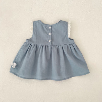 【BABY&KID】夏新作 韓国風花刺繍セットアップ、ワンピースSK104931