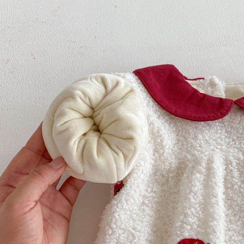 【BABY】冬新作いちご裏起毛カバーオールSK102707