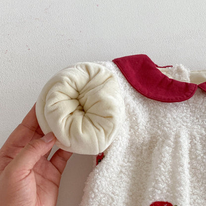 【BABY】冬新作いちご裏起毛カバーオールSK102707