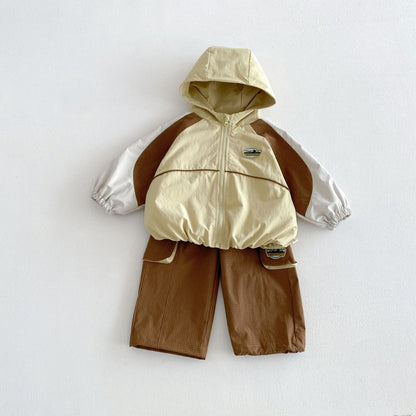 【BABY&KID】ワッペンマウンテンパーカー、カーゴパンツSK107214