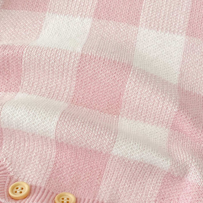 【BABY】チェックフリル袖ロンパースSK100603