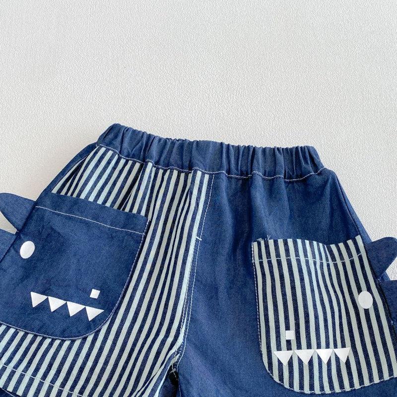 【BABY&KID】夏新作恐竜Tシャツ、デニムショートパンツSK105602