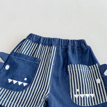 【BABY&KID】夏新作恐竜Tシャツ、デニムショートパンツSK105602