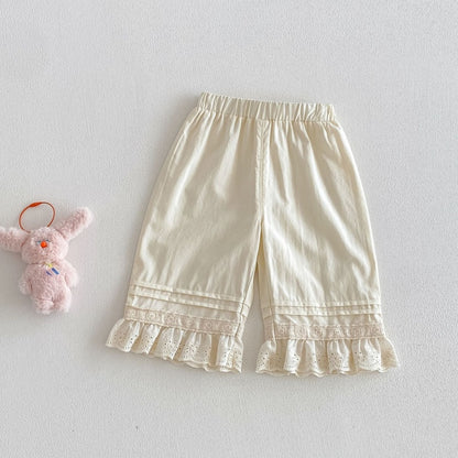 【BABY&KID】夏新作 無地レース裾パンツSK105213