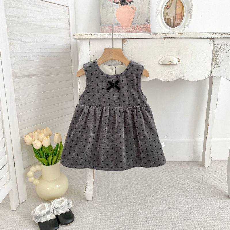 【BABY&KID】冬新作ドット裏起毛ジャンパースカートSK102730