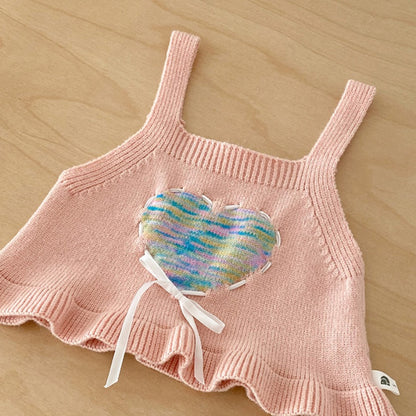 【BABY】ハートニットベスト＆フリルシャツ、ハート刺繍デニムSK103713