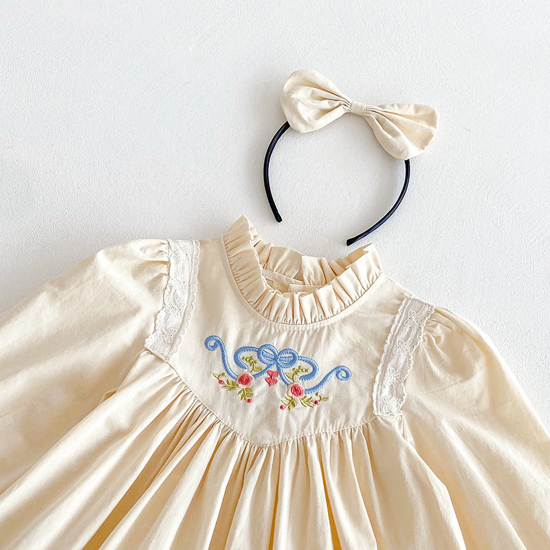 【姉妹服】花刺繍ロンパース、ワンピースSK101130
