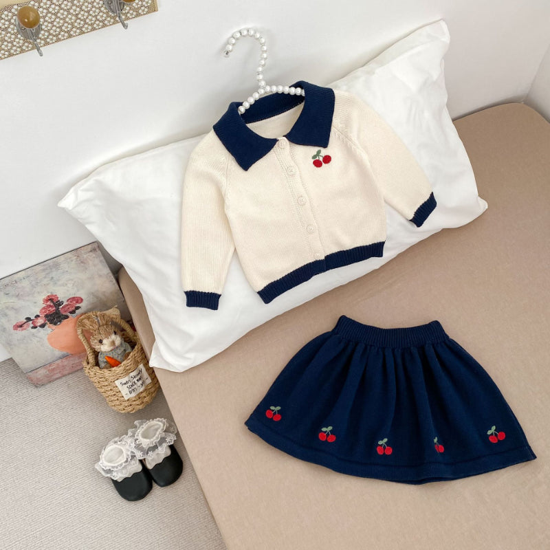 【BABY&KID】さくらんぼ刺繍セットアップSK092722