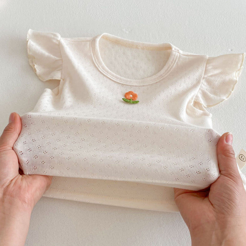 【BABY】夏新作 花柄キャミロンパース、小花レースTシャツSK070126