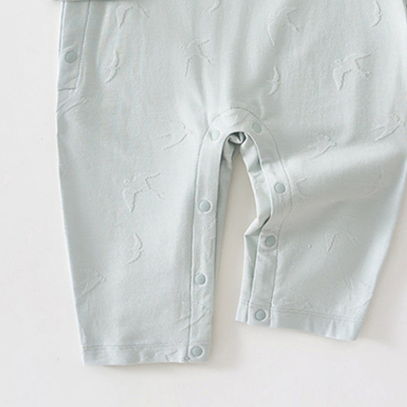 【BABY】北欧風ジャカード斜めボタンカバーオールSK104421