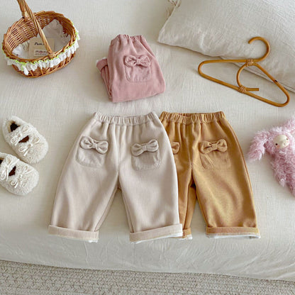 【BABY&KID】冬新作蝶結びコーデュロイあったかパンツSK102528