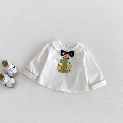 【BABY&KID】韓国風リボンタイシャツ、サロペットショーツSK103522