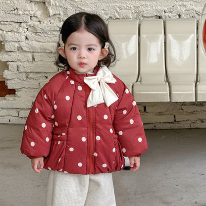 【BABY】冬新作韓国風ドット蝶結びアウターSK103120