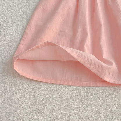 【姉妹服】夏新作 刺繍フラワー襟ロンパース、ワンピースSK081621