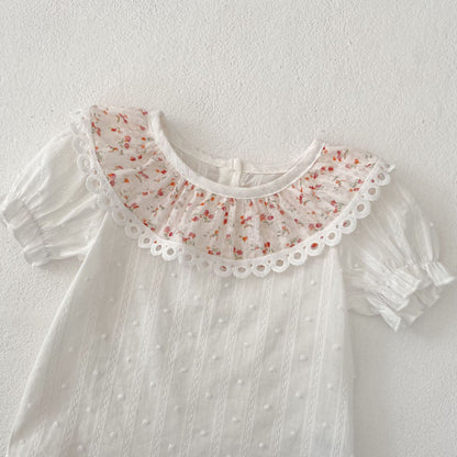【BABY&KID】夏新作 小花レースセットアップSK090320