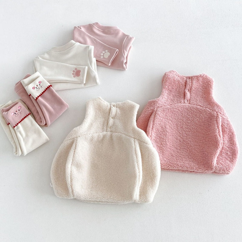 【BABY&KID】カートゥーン裏起毛ワンピース、トップス、レギンスSK108119