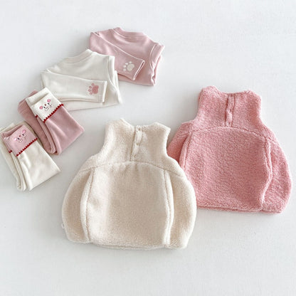 【BABY&KID】カートゥーン裏起毛ワンピース、トップス、レギンスSK108119