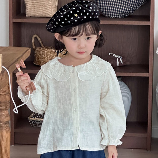 【BABY&KID】蝶結び刺繍カラーシャツSK101441