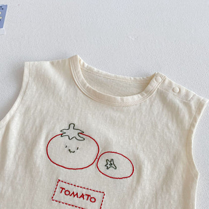 【BABY&KID】夏新作 Tomatoノースリーブ、チェックパンツSK080613