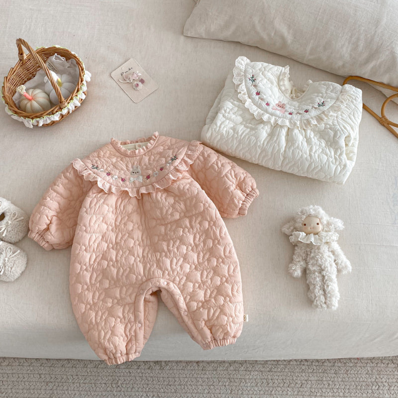 【BABY】冬新作刺繍カートゥーン中綿カバーオールSK102511