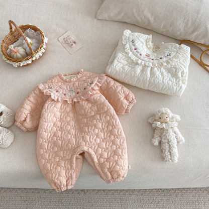 【BABY】冬新作刺繍カートゥーン中綿カバーオールSK102511