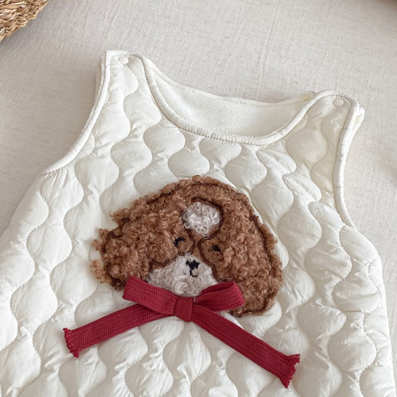 【BABY】冬新作キルティングわんちゃんカバーオール、フード付きニットSK103110