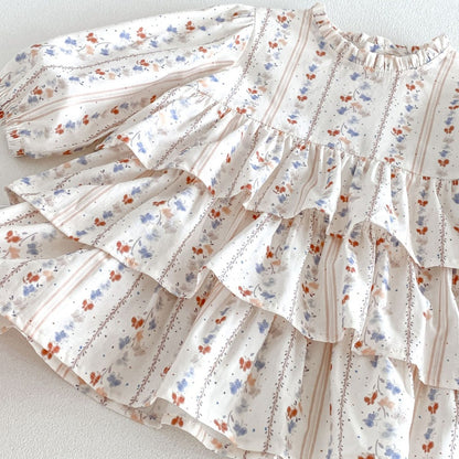 【BABY&KID】小花柄ワンピース、パフスリーブジャケットSK107211
