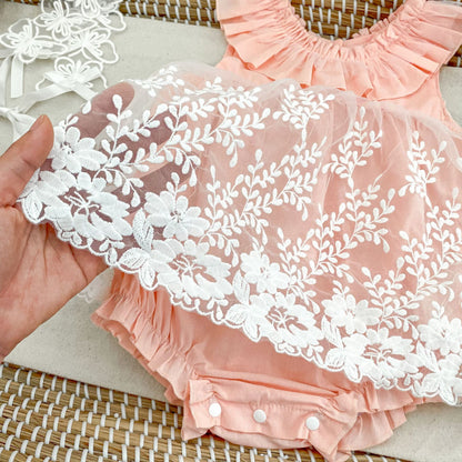 【BABY】夏新作 刺繍ソフトチュールロンパースSK081605