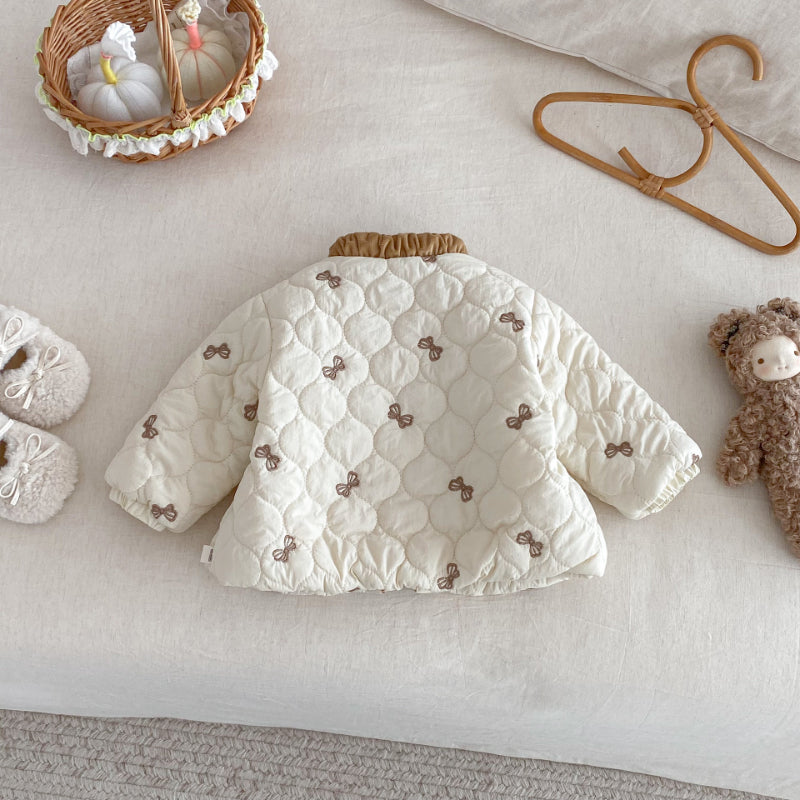 【BABY&KID】冬新作リボン中綿キルティングコートSK102521