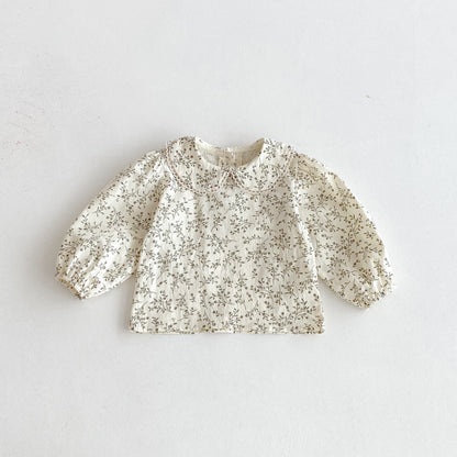 【BABY&KID】刺繍ベストワンピース/小花柄ブラウスSK011028
