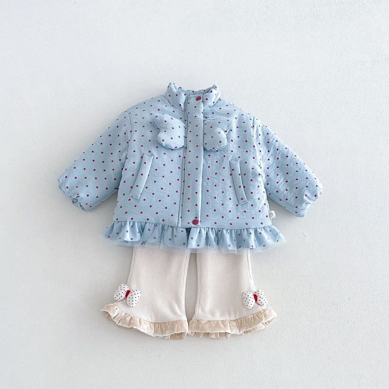 【BABY&KID】冬新作かわいいドット中綿ジャケットSK108514