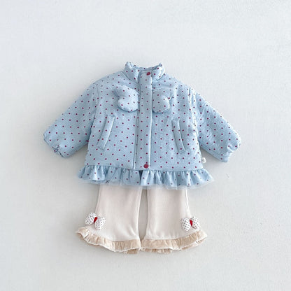 【BABY&KID】冬新作かわいいドット中綿ジャケットSK108514